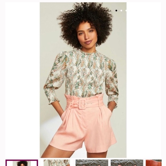 Veronica Beard Ashford Linen Short in Heathered Bright Coral 6 $348 - Picture 1 of 9